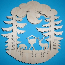 beleuchtetes Fensterbild "Wildf�tterung"